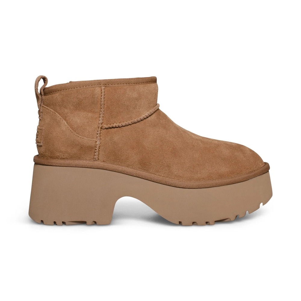 UGG Classic Ultra Mini‎ New Heights Womens Size 9 Chestnut Suede Boots - NEW
